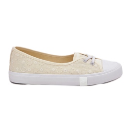 Sneaker Sneaker femminili con ricamo Lee Cooper LCW-25-31-3445L beige