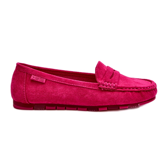 Mocassini da donna in ecopelle scamosciata Big Star NN274934 Memory Foam System Fucsia rosa