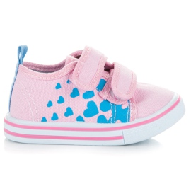 Bona Scarpe da ginnastica a cuori rosa