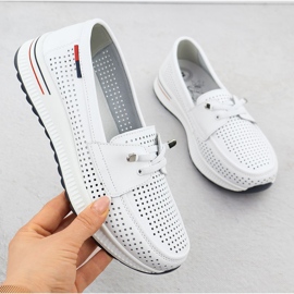 Evento Scarpe in pelle da donna Openwork White Event 8443 bianca