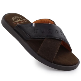 Flip-flop in pelle maschile Brown Bugatti 321-ART80-1014 marrone