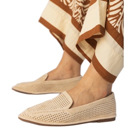 Mocassini openwork beige di ekozamszu