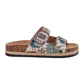Pantofole da donna modellate su una piattaforma di sughero con Lee Cooper LCW-25-35-3483L multicolore beige
