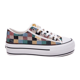 Sneaker femminili modellate sulla piattaforma multicolore Lee Cooper LCW-25-31-3441L beige