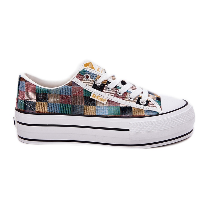 Sneaker femminili modellate sulla piattaforma multicolore Lee Cooper LCW-25-31-3441L beige