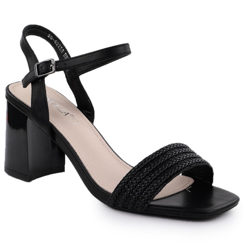 Sandali femminili sul Black Vinceza 62228 Post nero