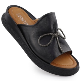 Sumpi estivi in ​​pelle femminile nero T.Sokolski L25-154