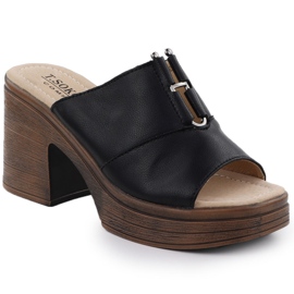 Flip in pelle femminile sul post Black T.Sokolski L25-13 nero