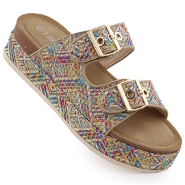 Pantofole su una suola spessa con morsetti T.Sokolski L25-322 multicolore