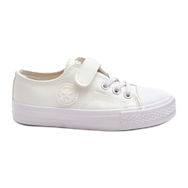 News Sneakers da bambino in pelle con velcro, colore bianco