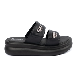 Seastar Infradito da donna nere con plateau nero