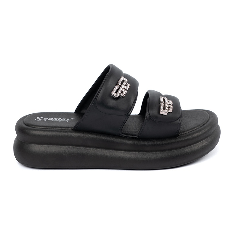 Seastar Infradito da donna nere con plateau nero