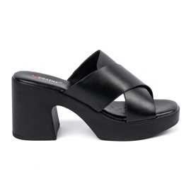 Seastar Mules neri con tacco alto nero