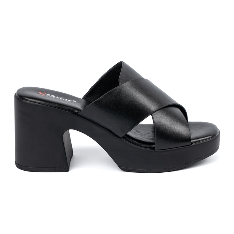 Seastar Mules neri con tacco alto nero