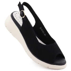 Sandali femminili con zeppe neri vinceza 97303 nero
