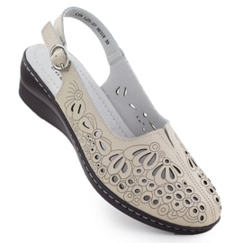 Sandali in pelle femminile aperta per beige t.sokolski L25-27