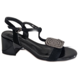 Angel Blue Sandali femminili angelo blu tn6415 tacchi alti neri nero