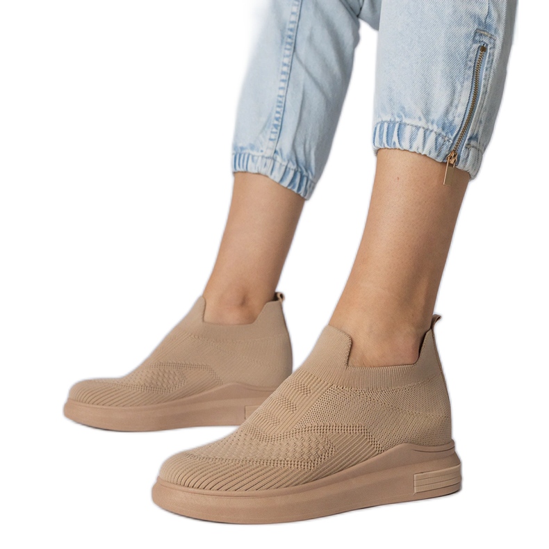 Calzini marroni sneaker scorrevoli marrone