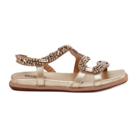 ARTIKER Sandali femminili con decorazione eco in pelle artker 56c1362 oro d'oro