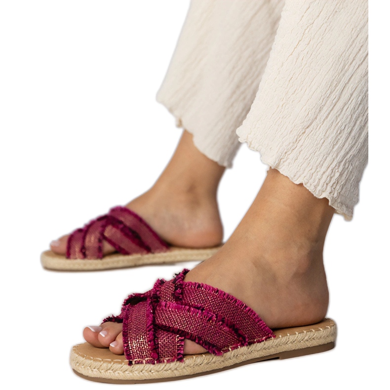 Pantofole di espadrille da donne rosa