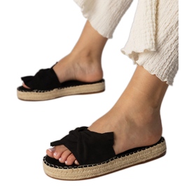 Espadrille nere con un arco nero