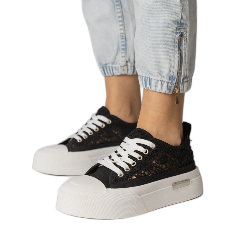 Sneaker nere sneakers Openwork femminile nero