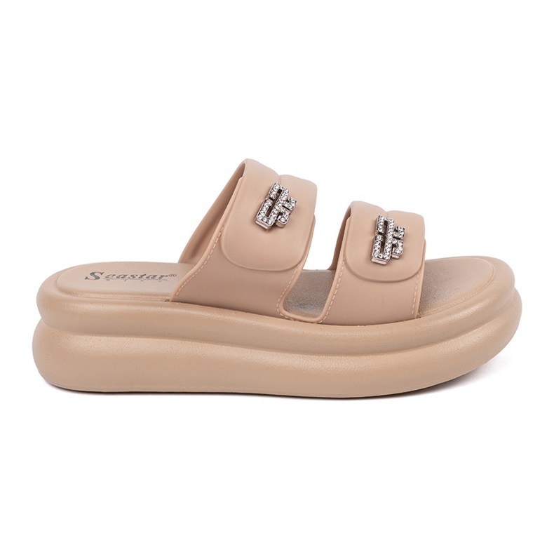 Seastar Ciabatte beige con plateau da donna