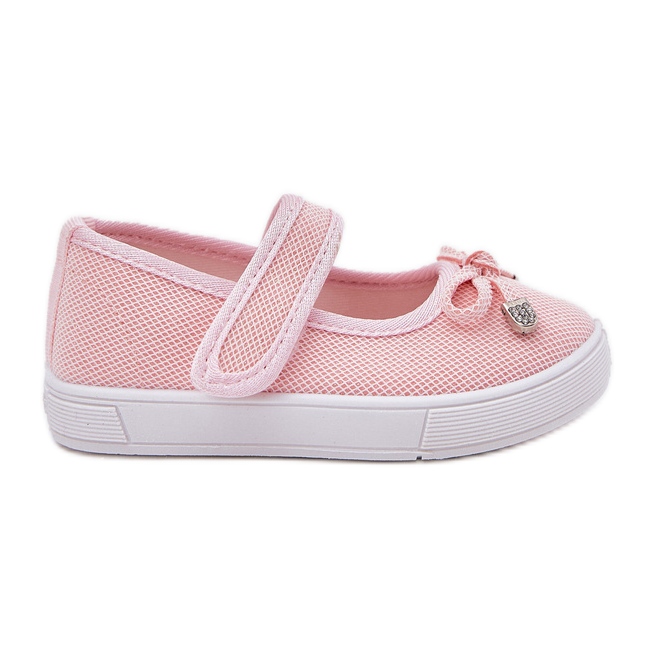 Ballerine per bambini con un arco rosa