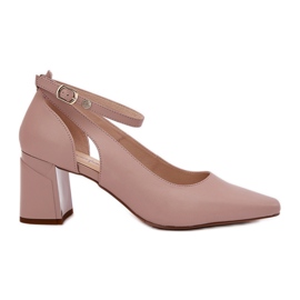 Pompe in pelle sul post Maciejka K6816-04 beige