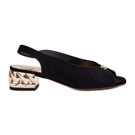 Suere Elegant Women's Sandals Chebello 4724 Black nero