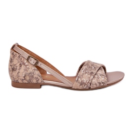 Maciejka Flat Sandals 04614-25 Zlotys d'oro