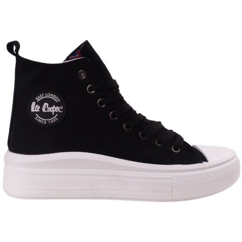 Sneaker alte femminili sulla piattaforma nera Lee Cooper LCW-23-44-1629LA nero