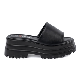 Seastar Pantofole nere con plateau nero
