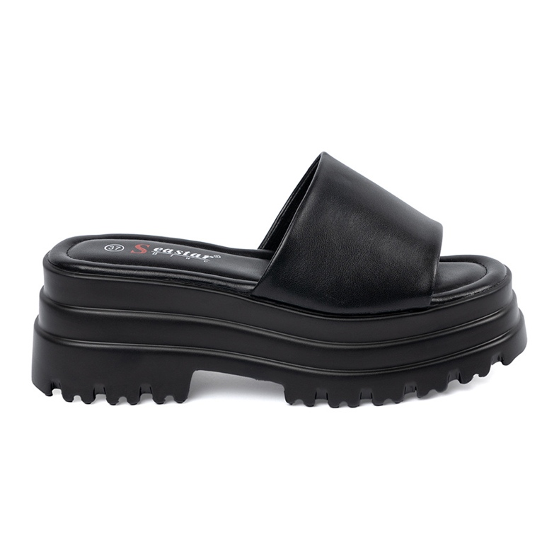 Seastar Pantofole nere con plateau nero