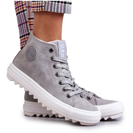 Big Star Sneaker da stelle da donna ad alta isolata grigia EE274114 grigio