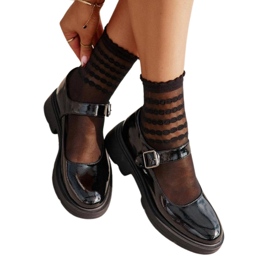 Scarpe da donna verniciata con Black Vinceza 62179 Belt nero