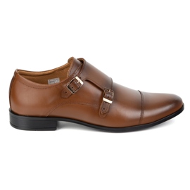 Olivier Scarpe formali in pelle monaci in pelle 306l marrone chiaro