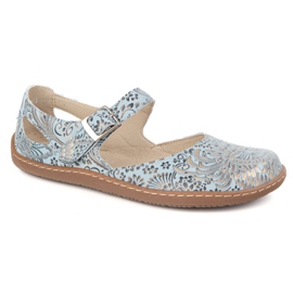 Olivier Scarpe a piedi nudi da donna realizzati in pelle naturale con stampa 1284 blu
