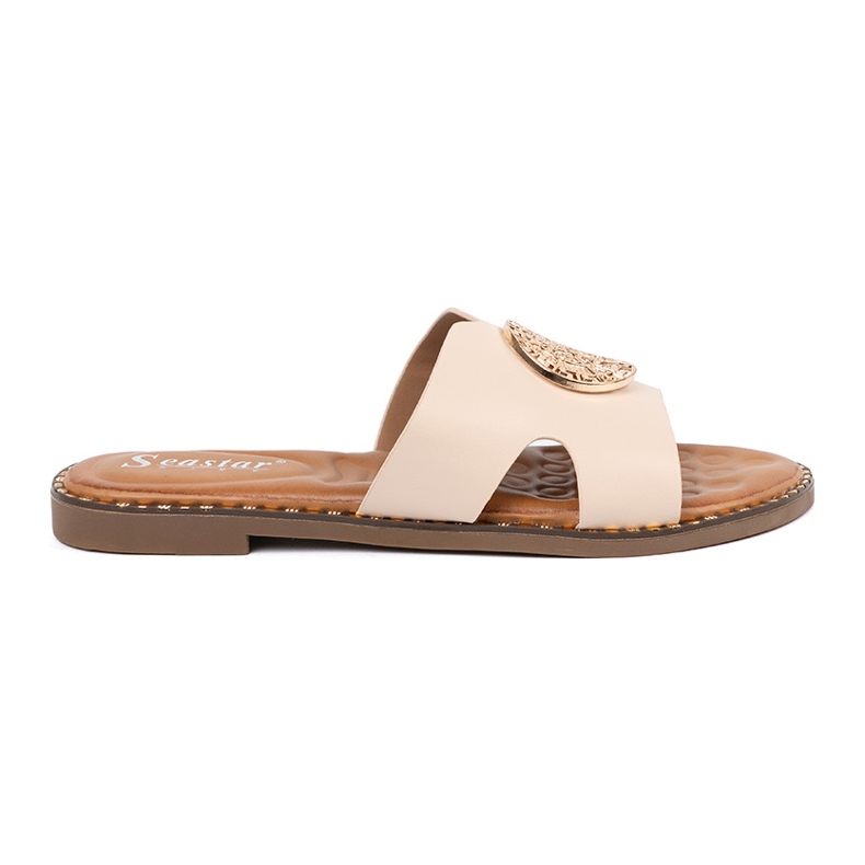 Seastar Flap leggeri con una decorazione dorata beige