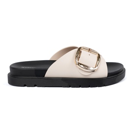 Seastar Light -beige Flip delle donne con una fibbia dorata