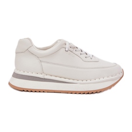 Sneaker in pelle femminile sulla piattaforma bianca Big Star RR274A333 bianco