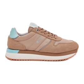 Sneakers in pelle scamosciata femminile Big Star RR274A048 Hi-Poly Dark Tone System beige