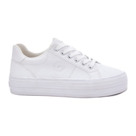 Sneaker da donna in pelle Eco sulla piattaforma bianca Big Star RR274298