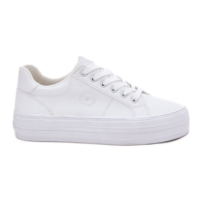 Sneaker da donna in pelle Eco sulla piattaforma bianca Big Star RR274298
