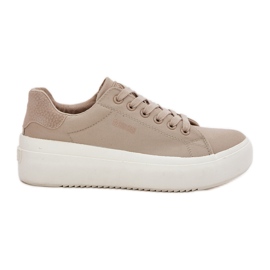 Sneaker materiali da donna sulla piattaforma Big Star RR274465 Beige