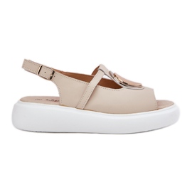 Cuoio sandali da donna elegante s.barski Gr51-603 beige