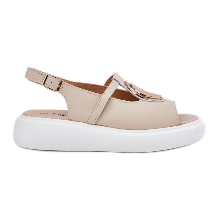 Cuoio sandali da donna elegante s.barski Gr51-603 beige