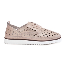 S.Barski Scarpe in pelle da donna S. Barski LR51-611 Złote d'oro