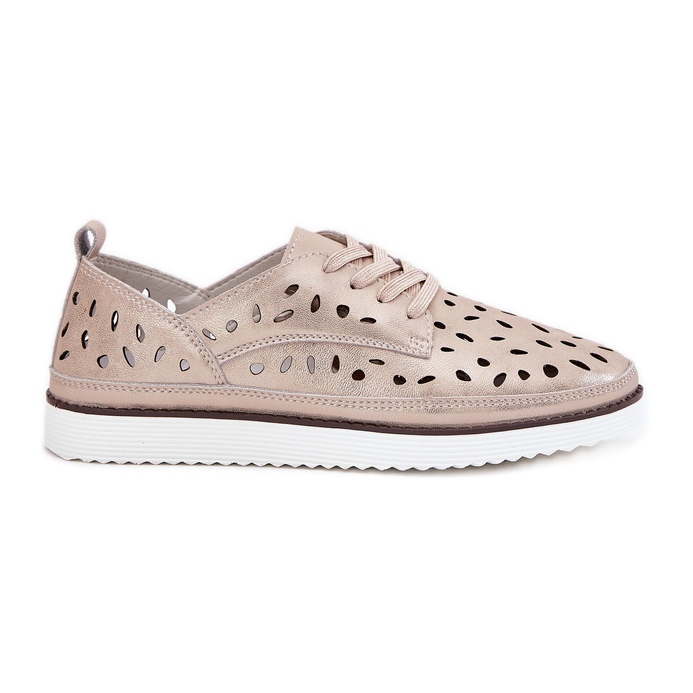 S.Barski Scarpe in pelle da donna S. Barski LR51-611 Złote d'oro