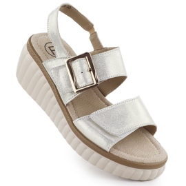 Sandali in pelle da donna in pelle filippo 7040 d'oro